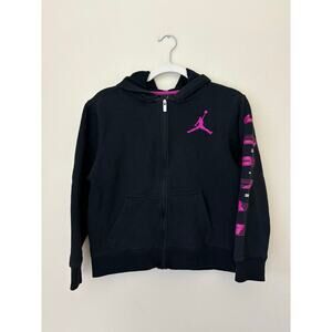 Air Jordan Black Pink Hoodie Zip Lad core Nike y2k retro basketball NBA sporty